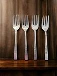 Oxford Hall OXH3 Stainless 4 Salad Forks Rose Burnished Japan Flatware. Fixed Price $18.74.