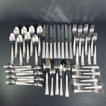 International Stainless INS503 8 Place Settings + Serving Beaded Edge Square Tip. Fixed Price $98.92.