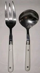(2PC) Mardi Gras By Wf Washington Forge Stainless Flatware White Handle. Fixed Price $27.00.