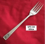 Utica 34 Salad Fork 6 3/8" Floral Tip Stainless Steel Flatware. Fixed Price $6.19.
