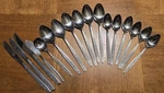 17 Pc Stanley Robert Rogers Spana Stainless Flatware Spoons Knives Floral. Fixed Price $13.65.