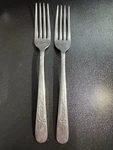 N.s. Co. National Silver NST76- 2 Dinner Forks Stainless Steel Japan. Fixed Price $14.00.