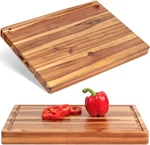 Acacia Cutting Board (17X13X1.5IN) And Wooden Butcher Block, Chopping. Fixed Price $55.85.