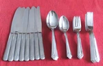 Ekco Stainless Flatware 40 Bud Tip Pattern 5 Setting For 8 Usa. Fixed Price $59.99.
