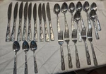 Oneida Tuscany Stainless Silverware Lot Of 25 Flatware Set Knives Forks Spoons. Fixed Price $35.00.