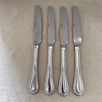 Oneida Countess Stainless 4 Dinner Knives Beaded Glossy Flatware. Fixed Price $18.00.