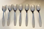 7 Gourmet Settings Vault Matte Stainless Steel Soup Spoons 8". Fixed Price $25.98.