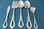Oneida Toujours Serving (5PC Set) Tablespoon Pierced Fork Butter Cube Stainless. Fixed Price $154.99.