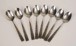 Mcm Japan Stainless Steel Flatware Flowers Teaspoons 6.25" UNF199-8 Pieces Vtg. Fixed Price $29.99.