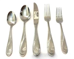 New Yamazaki Platinum Wave 18/10 Stainless Flatware 5 Piece Place Set. Fixed Price $20.00.
