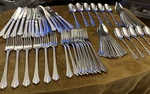 (64) Pcs Servce For 16 Estia Dorian Glossy Stainless Flatware Korea- Mint Condi. Fixed Price $123.75.