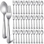 50 Pcs Forks And Spoons Silverware Set Stainless Steel Flatware Cutlery H.... Fixed Price $21.73.