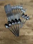 Capco Kitco UNF60 Stainless Steel Roses Silverwear Set Of 21 Pieces. Fixed Price $45.00.