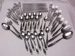 Oneida Heirloom Stainless Heavy Flatware Service For 8 Set 46 Pieces. Fixed Price $70.00.