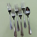 Michael Lloyd MLL8 Lot Of 6 Pieces 1 Teaspoon 5 Salad Forks. Fixed Price $39.75.