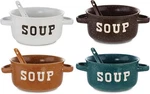 Zenvy Soup Set Of 4 Ceramic And Spoons 22 Ounce, Multicolor. Fixed Price $31.71.