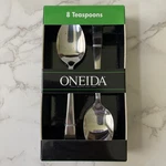 Set Of 8 Oneida Teaspoons Zinc Stainless Steel New Box Nib. Fixed Price $14.99.
