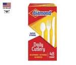 Diamond Assorted Plastic Spoons, Knives & Forks (16 Each) 48 Count Box Cutlery. Fixed Price $11.64.