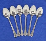 6 New Estia Dorian Silverware Flatware Soup Dinner Spoons Stainless Steel 7 3/8". Fixed Price $24.99.