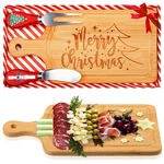 Christmas Cheese Board Knife Set Wooden Small Charcuterie Mini Serving Square. Fixed Price $23.69.