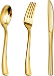 150PCS Gold Plastic Silverware Disposable Cutlery Forks Spoons Knives Party. Fixed Price $21.94.