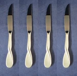 Set Of Four - Oneida Stainless Flatware Satin Aquarius Steak Knives. Fixed Price $36.99.