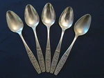 Set 5 Tea Spoons! Vintage Silhouette Stainless: SST3 Pattern: Lovely!. Fixed Price $25.00.