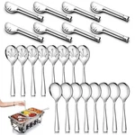 Teivio 24-PIECE Stainless Steel 10" Serving Utensil Set: Spoons & Tongs. Fixed Price $33.74.