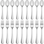 16 Pcs Forks And Spoons Silverware Set,food Grade Stainless Steel Flatware Cutle. Fixed Price $17.11.