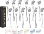 Silver Salad Forks Set Of 12 Pieces Stainless Steel Flatware 6.8 Inch Mirr. Fixed Price $14.39.