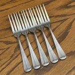 Kimco 5 Dinner Forks Stainless Flatware Korea. Fixed Price $19.99.