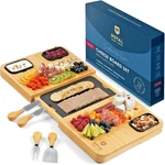 Royal Deluxe Bamboo Charcuterie Cheese Board Utensils Slate Plate Ceramic Bowls. Fixed Price $48.86.