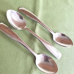 Cooks Stainless 3 Teaspoons Capri Pattern 6" Plain Glossy Oar Handle. Fixed Price $9.99.