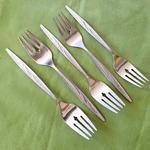 5 Salad Forks International Stainless 1847 Rogers Bros Sea Island Pattern 6 3/8". Fixed Price $19.99.