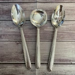 Set Of 3 Rsvp RXV20 Stainless 18/10 Glossy Serving Table Spoons (wallace Reins). Fixed Price $45.00.