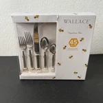 Wallace Napoleon Bee 45 Piece 18/10 Stainless Steel Flatware Set Open Box. Fixed Price $179.99.