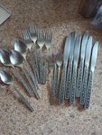 17PCS Stainless Flatware Miracle Maid West Bend Usa Embossed Daisy Scrolls MMA1. Fixed Price $19.00.