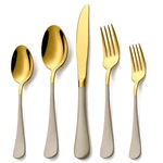 20 Piece Gold And Grey 18/0 Flatware Utensil Set For 4, Include Dinner Knife,.... Fixed Price $63.47.