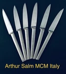 6PC ASF4 Mcm Modern 1960S Arthur Salm Steak Knives 8 Stainless Italy Retired. Fixed Price $39.75.