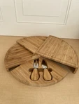 Bamboo Cheese/charcuterie Board With Knife Set By Picnic At Ascot. Fixed Price $22.00.