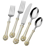 Wallace Napoleon Bee 24KT Gold Accent 18/10 Stainless Steel 45-PIECE Flatware. Fixed Price $219.98.