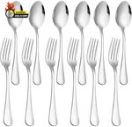 Of 12, Stainless Steel Dinner Forks And Spoons Silverware Set, Heavy-duty. Fixed Price $20.56.