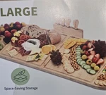 Glokuuca Extra Large 4-IN-1 Magnetic Wood Cheese Board Serving Tray Knife Set. Fixed Price $45.62.