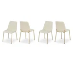 Pemberly Row Contemporary Cream Vegan Leather Dining Chairs (set Of 4). Fixed Price $798.29.