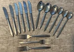 Vintage Stainless Japan CIF10 Fleur-de-lis Flatware Silverware 15 Pieces. Fixed Price $22.00.