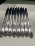 Stanley Roberts Stainless Japan SRB84 Dinner Knives Satin Medallion Tip. Fixed Price $31.90.