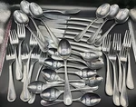 The Main Course MNF5 Beaded Stainless Steel Flatware Set Of 4 Plus Many Extras. Fixed Price $54.98.