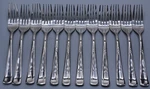 Set Of 12 Hampton Silversmiths HSV143 Dinner Forks 7-7/8" Stainless Flatware Vgc. Fixed Price $39.95.
