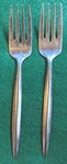 Ekco Stainless Usa EKS36 Glossy Stamped Plain Handle Raised Center 2 Salad Forks. Fixed Price $10.00.