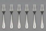 Cambridge Stainless Flatware Swirl Sand Dinner Forks - Set Of Six New. Fixed Price $19.99.
